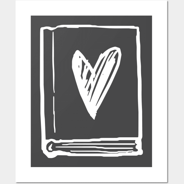 Book and Heart - White Wall Art by Unabridged